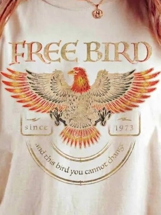 Free Bird Shirt, Old School Band T-shirt, Retro Music Shirt, Rock Band Tee - Picture 3 of 4